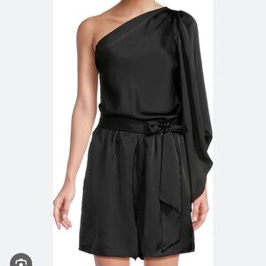 Elegant Black One-Shoulder Romper